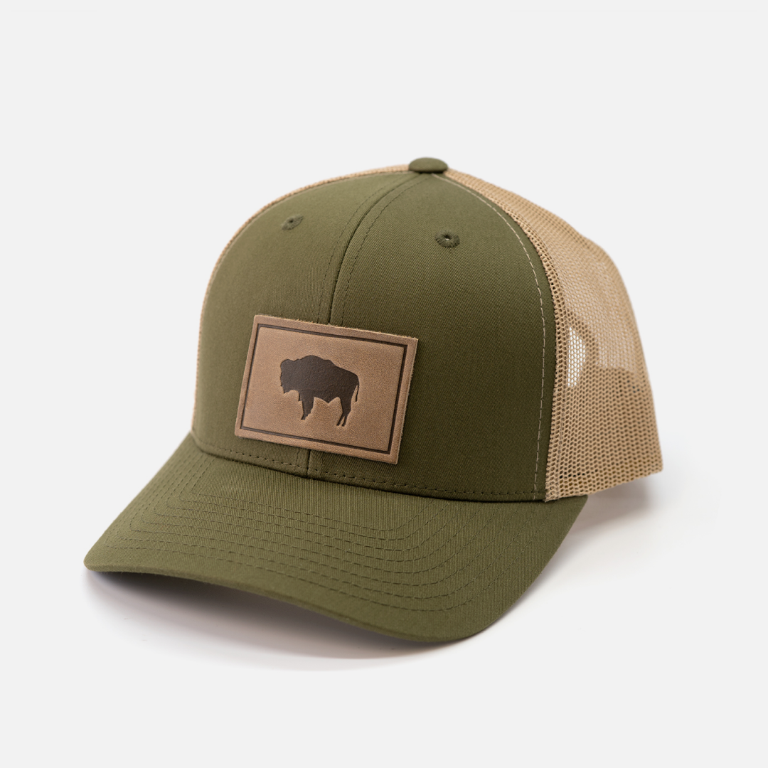 Buffalo Men's Hat | Leather Patch Trucker Hat
