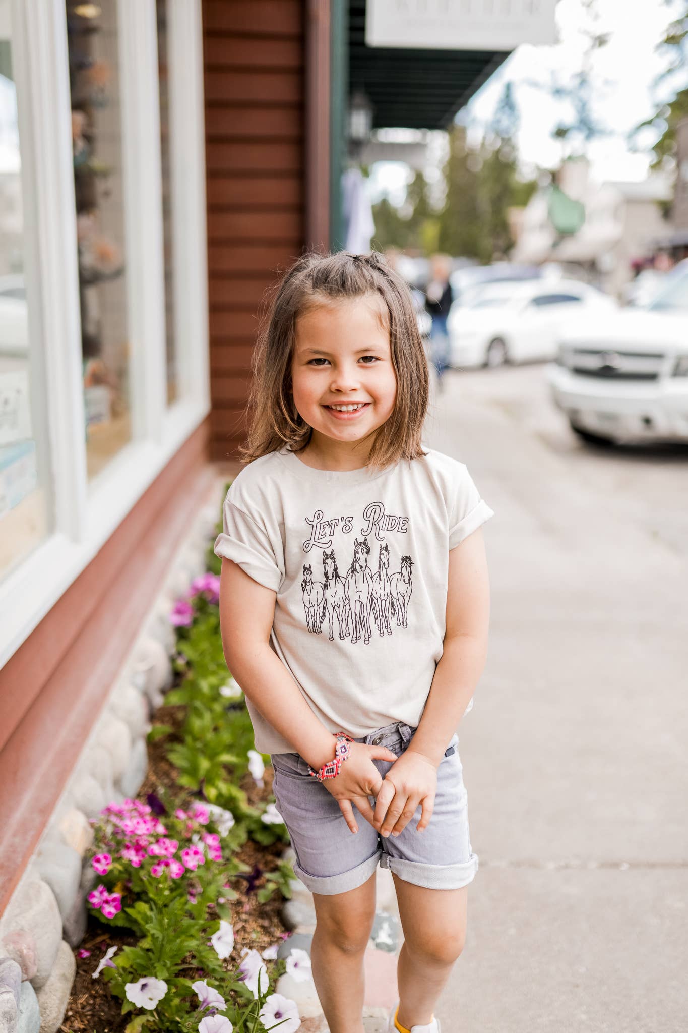 Let's Ride Toddler Tee- Heather Dust