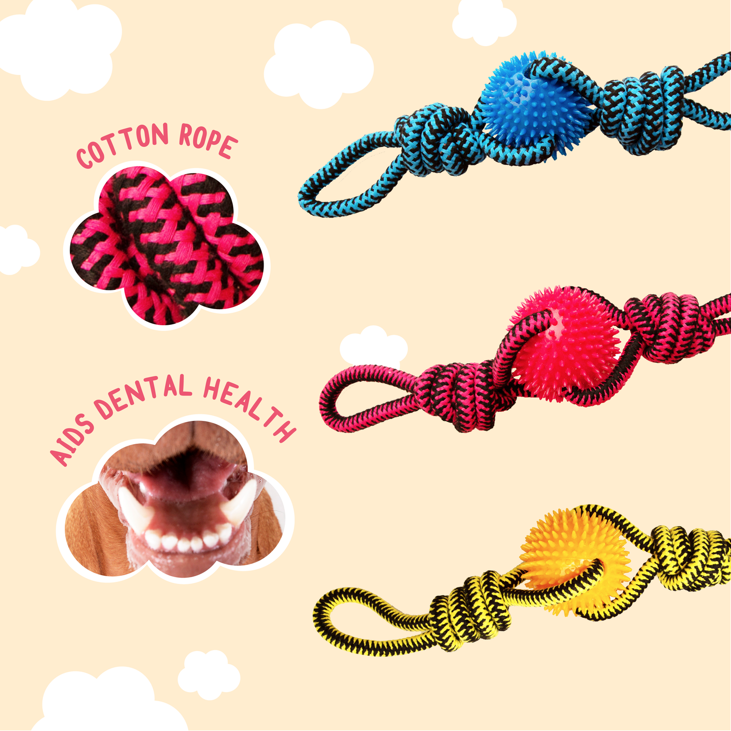 Spikey Beast Rope Dog Toy