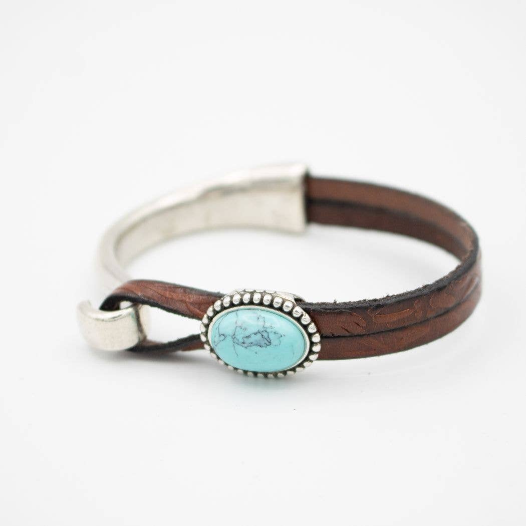 Gemstone Turquoise Half Bracelet