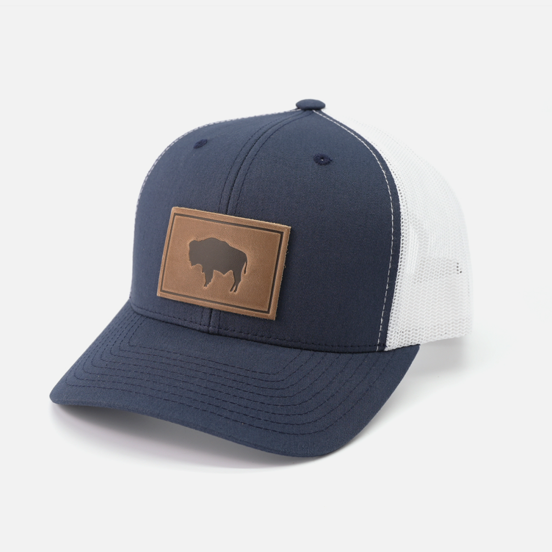 Buffalo Men's Hat | Leather Patch Trucker Hat