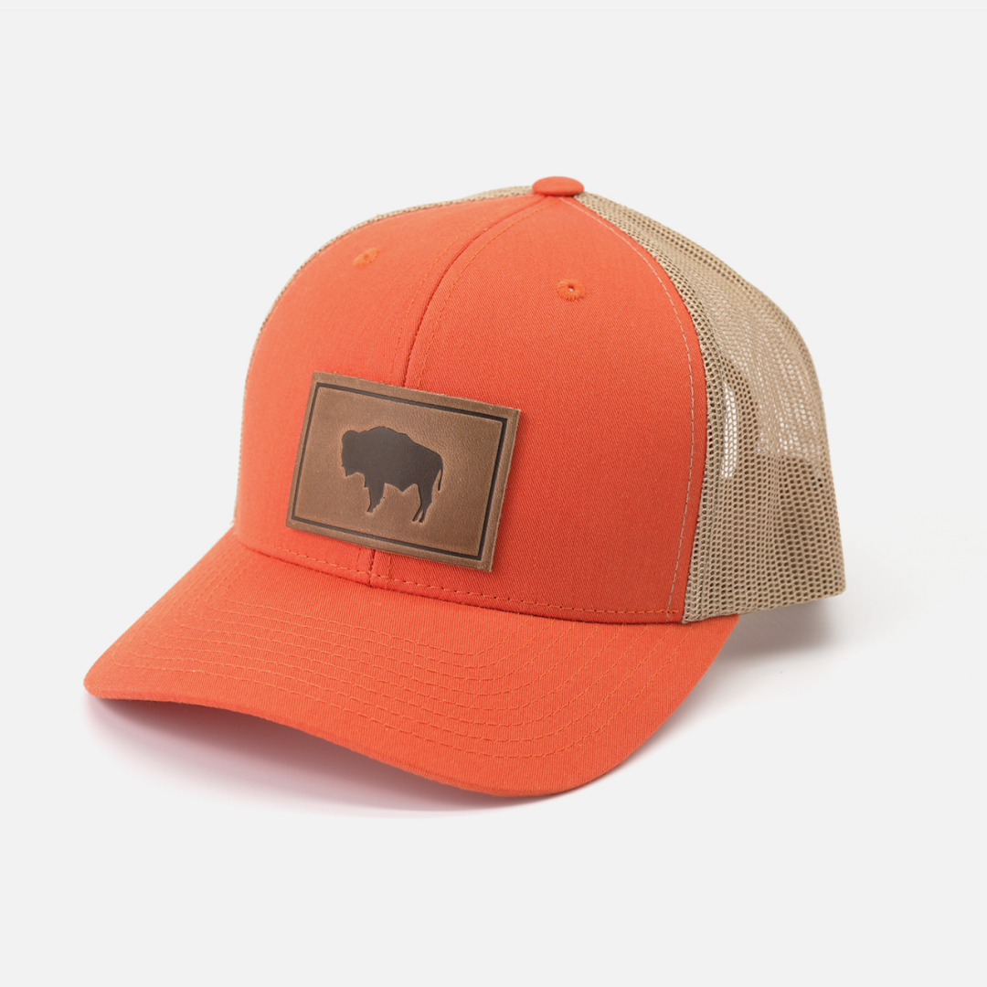 Buffalo Men's Hat | Leather Patch Trucker Hat