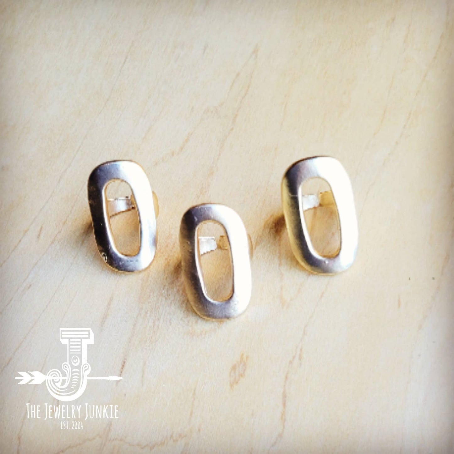 Matte Gold Electroplate Oval Rings