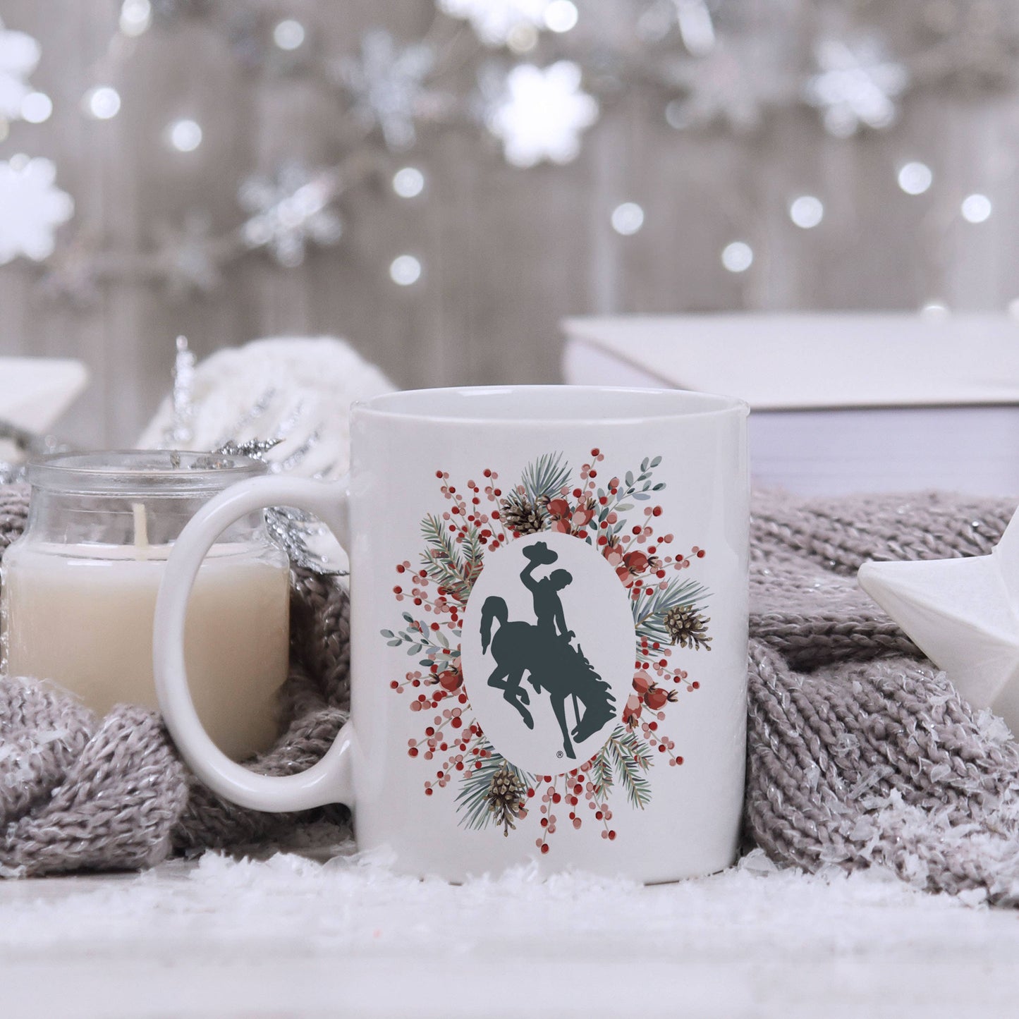Wyoming Steamboat Pip Berry White Ceramic Mug