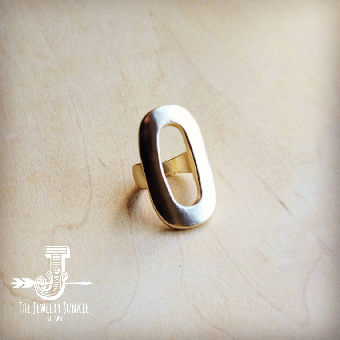 Matte Gold Electroplate Oval Rings