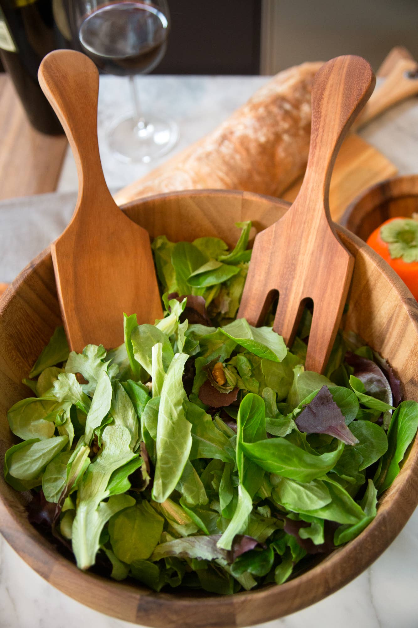 Ironwood Large Fruit and Salad Utensil Set, Acacia Wood