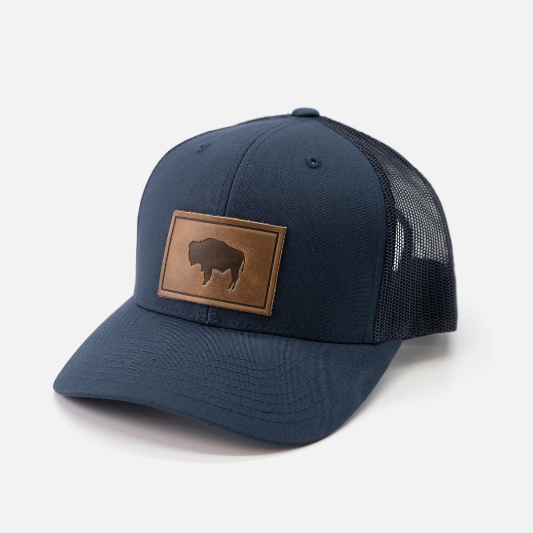 Buffalo Men's Hat | Leather Patch Trucker Hat