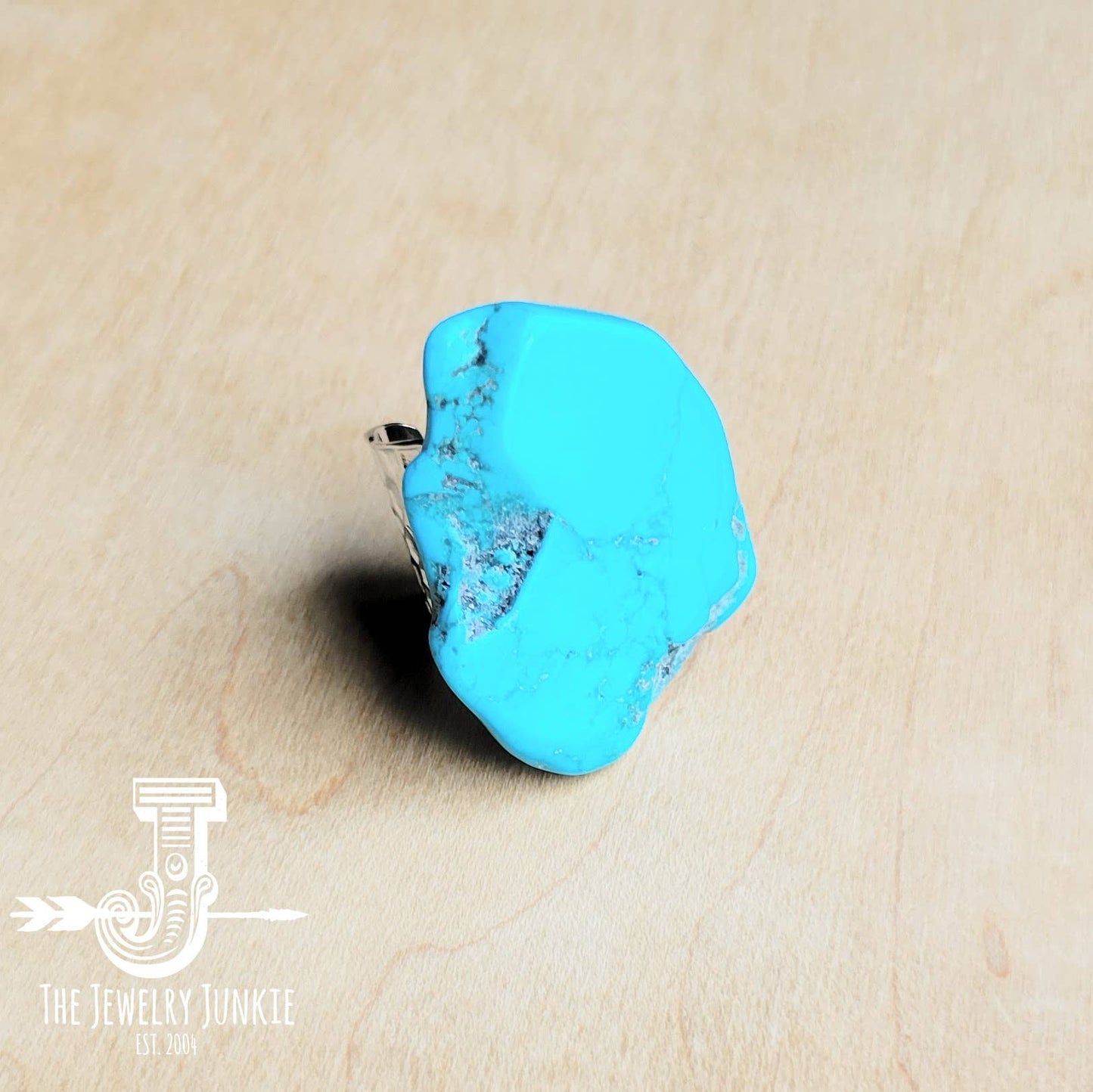 Blue Turquoise Slab Statement Rings