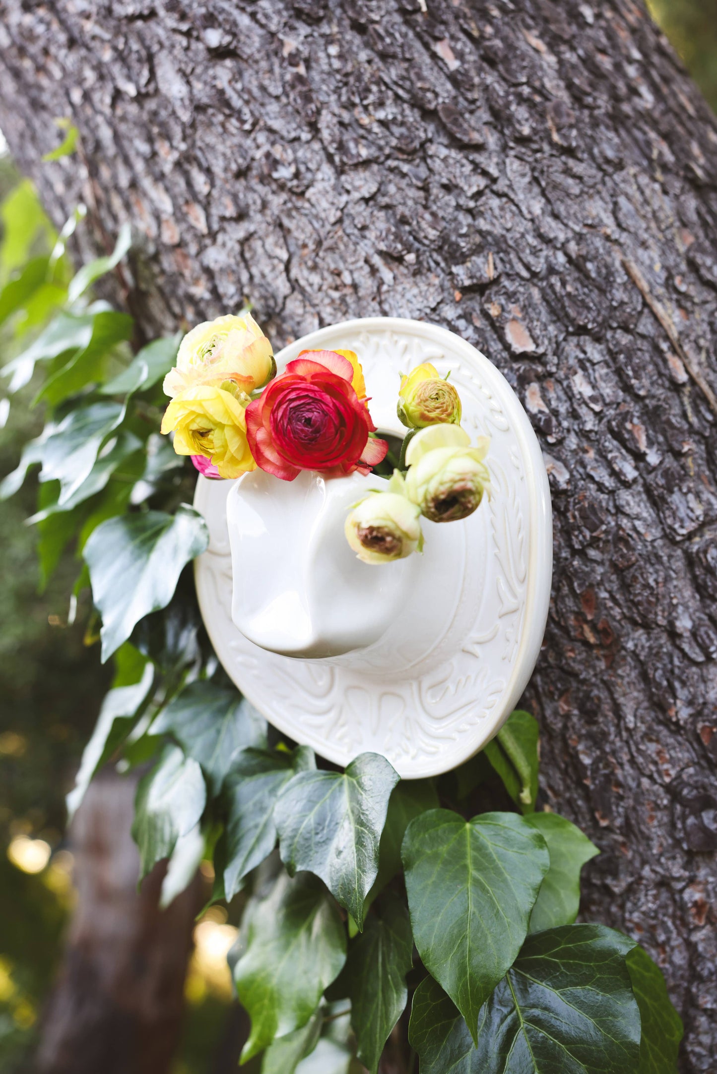 Cowboy Hat Hanging Vase 8"