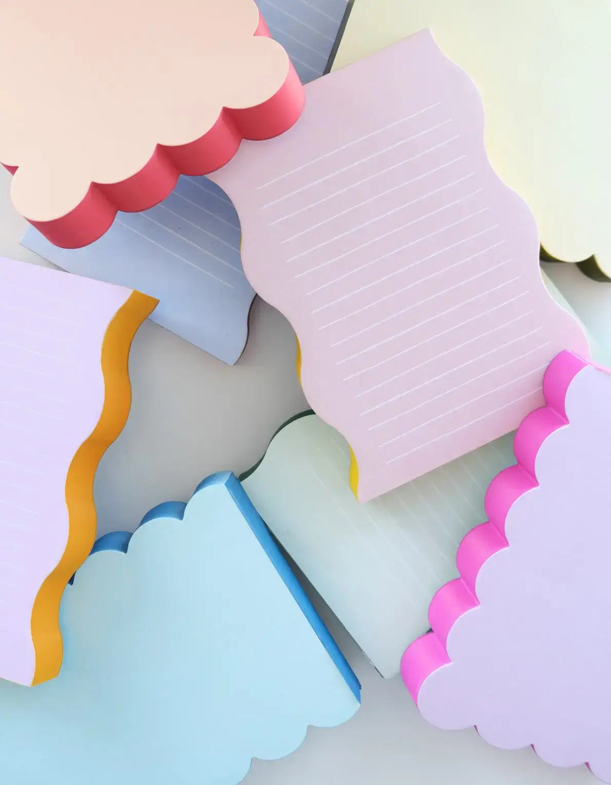 Wavy Shaped Notepad | Blue + Cranberry Edge