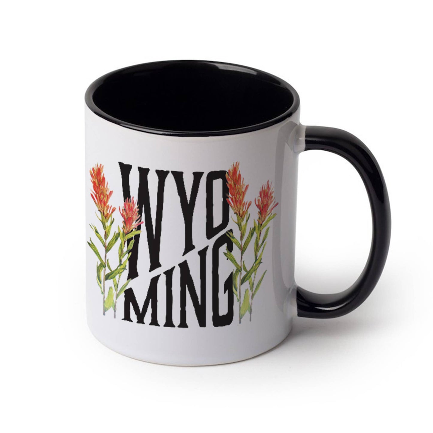 Wyoming Indian Paintbrush Inner Color Ceramic Mug