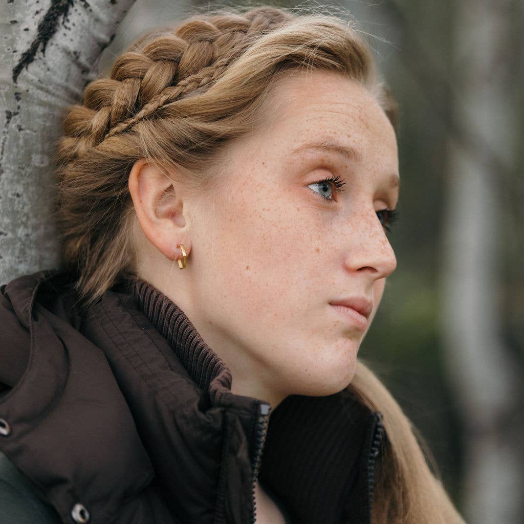 Hexagon Hoop Earrings