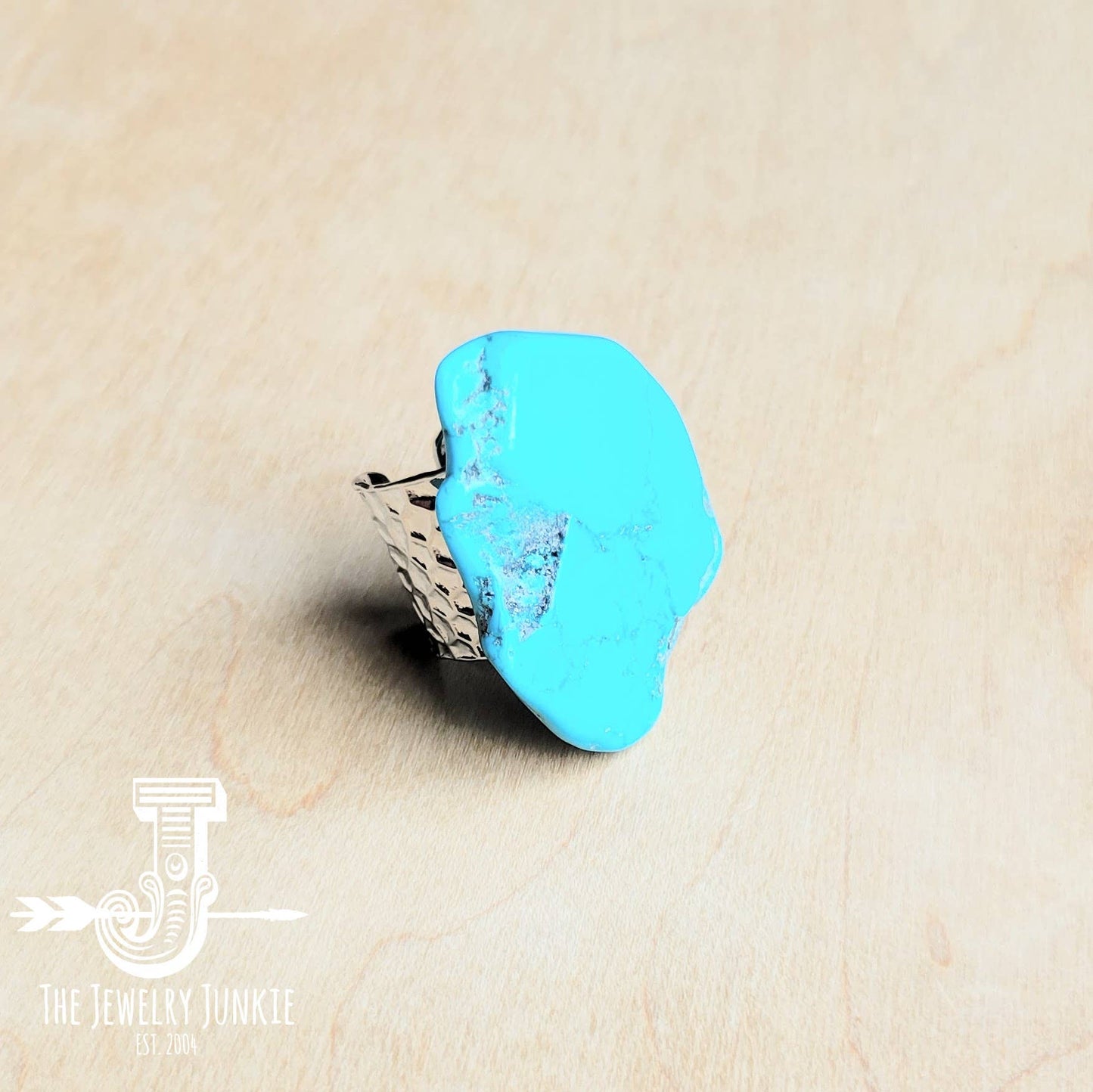 Blue Turquoise Slab Statement Rings