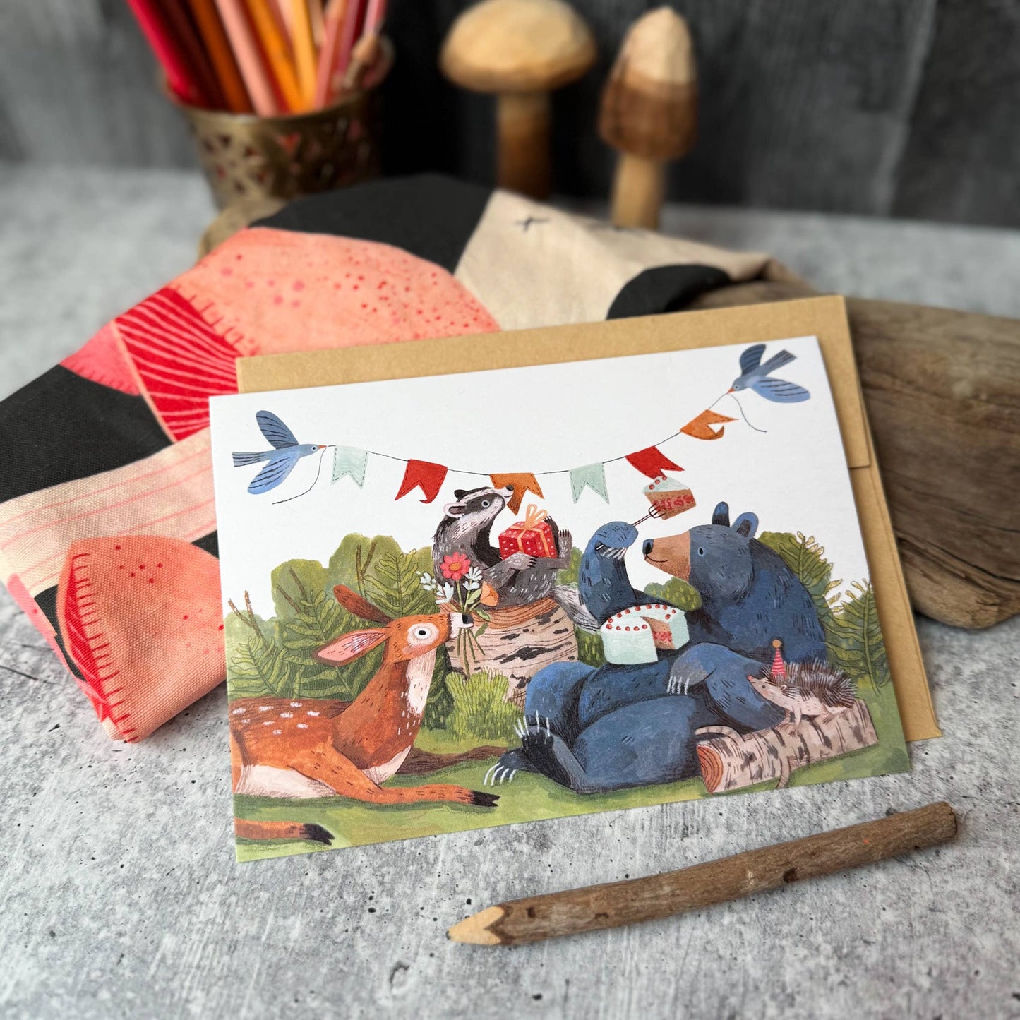 Bear-y Cake B-day Card