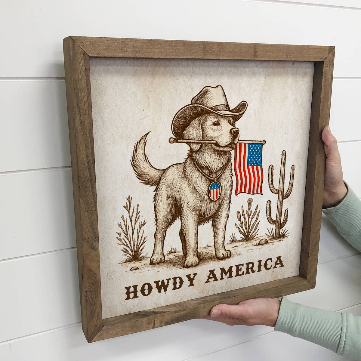 4th of July Howdy America - 4th of July Framed Wall Art