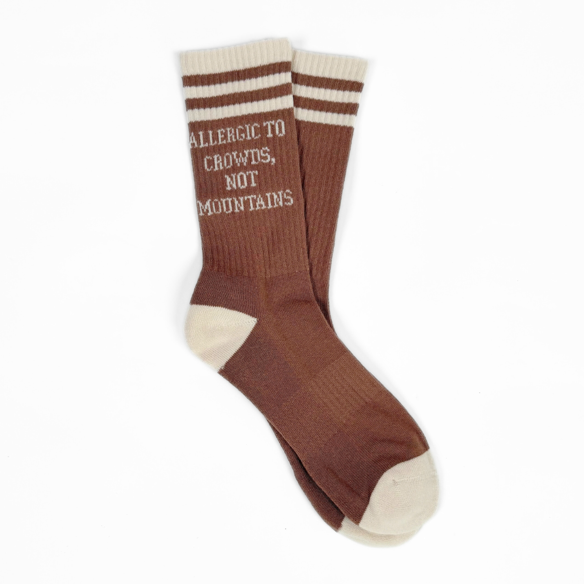 Allergic to Crowds, Not Mountains Unisex Sock