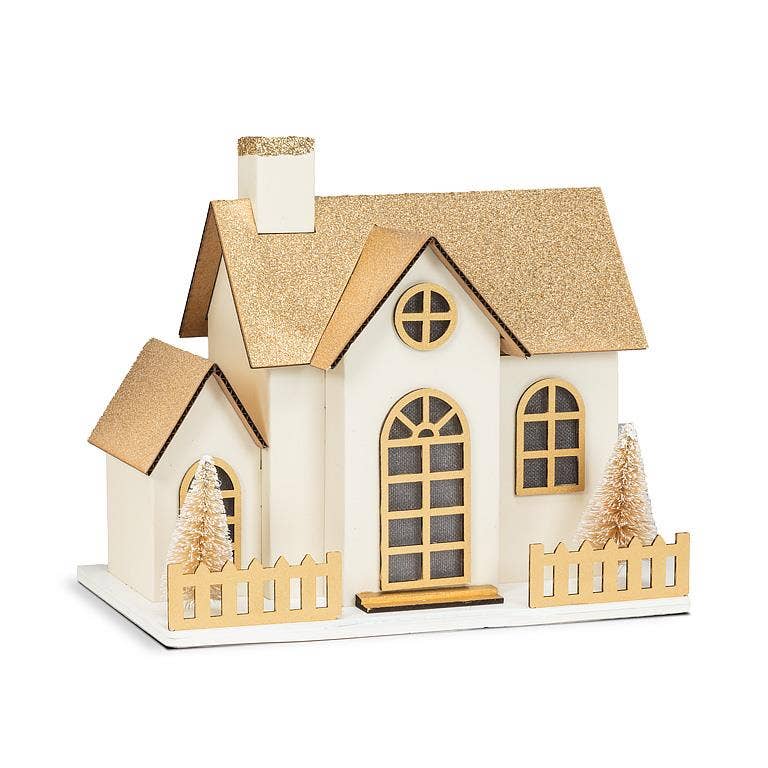 Medium Gold Glitter House