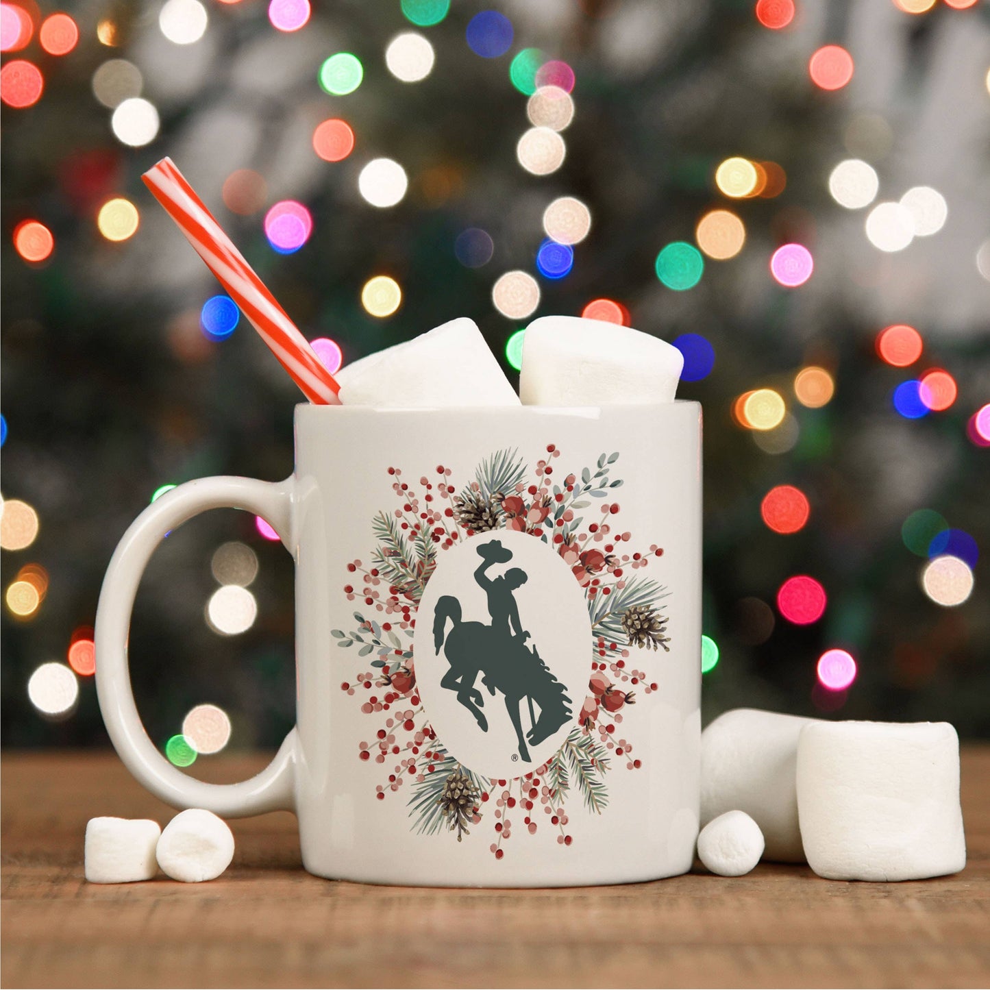 Wyoming Steamboat Pip Berry White Ceramic Mug