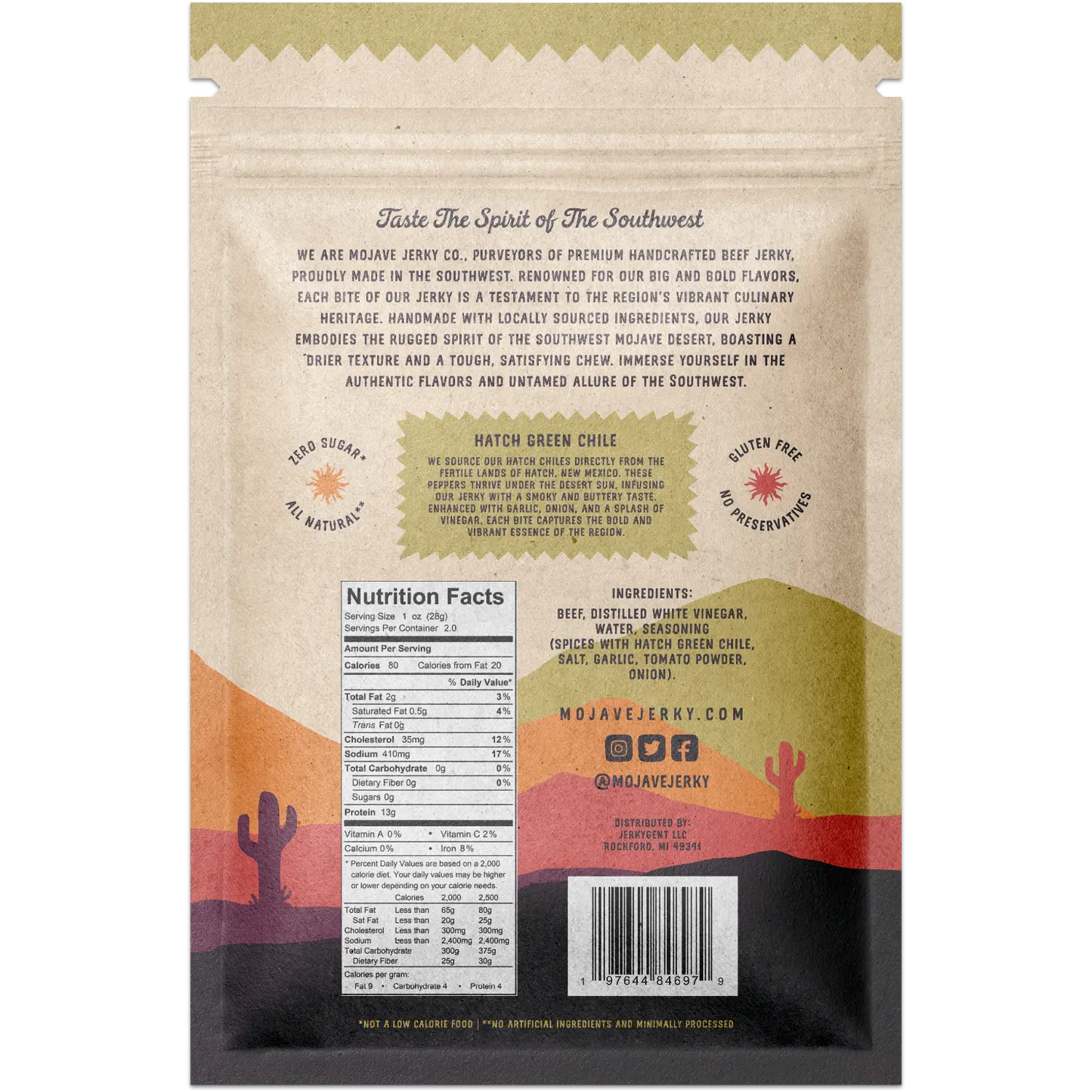 Hatch Green Chile Beef Jerky