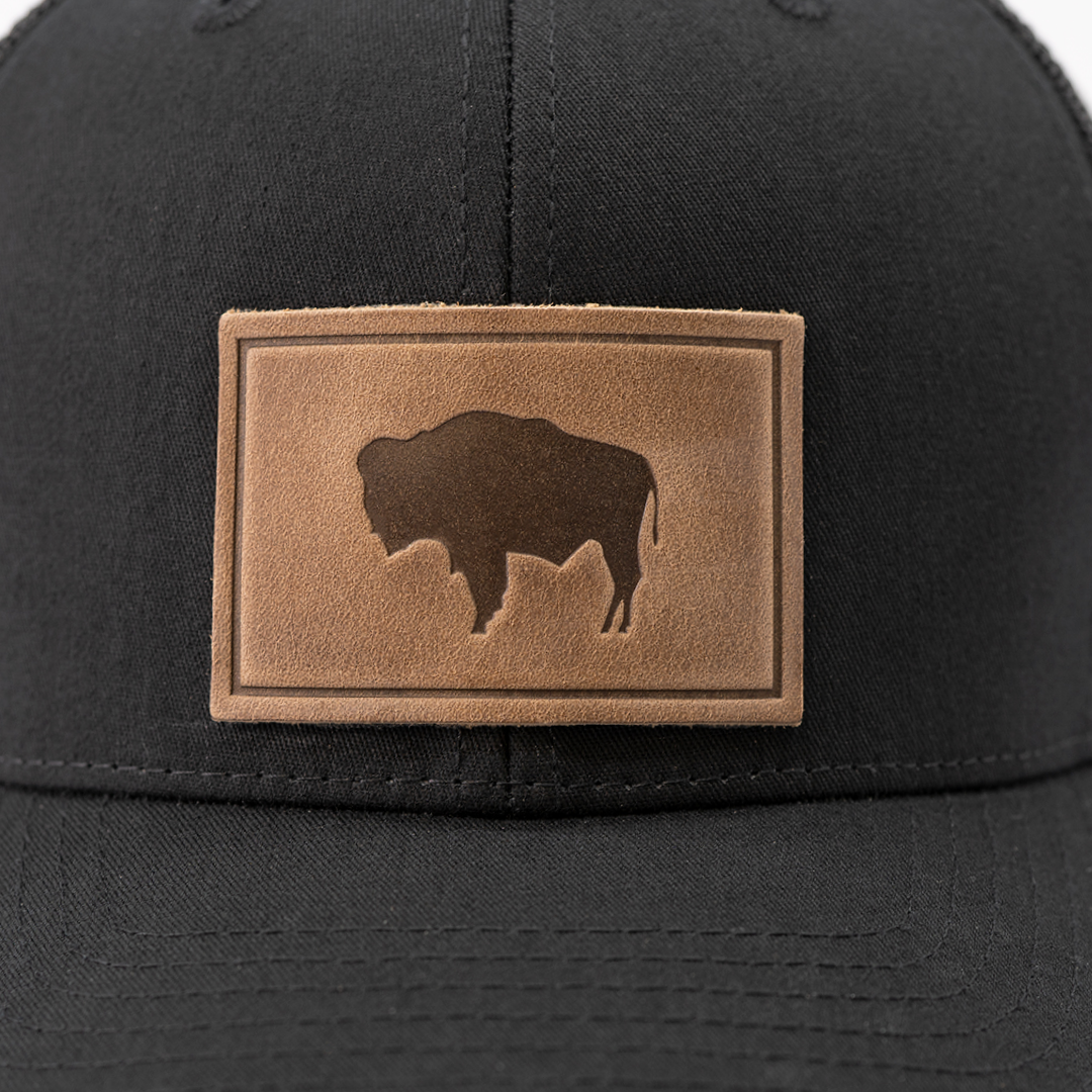Buffalo Men's Hat | Leather Patch Trucker Hat