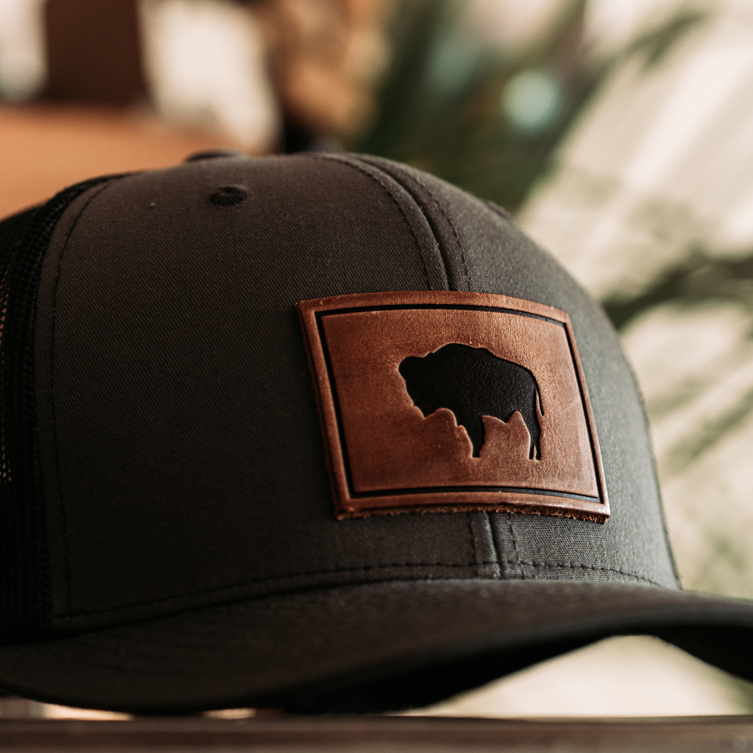 Buffalo Men's Hat | Leather Patch Trucker Hat