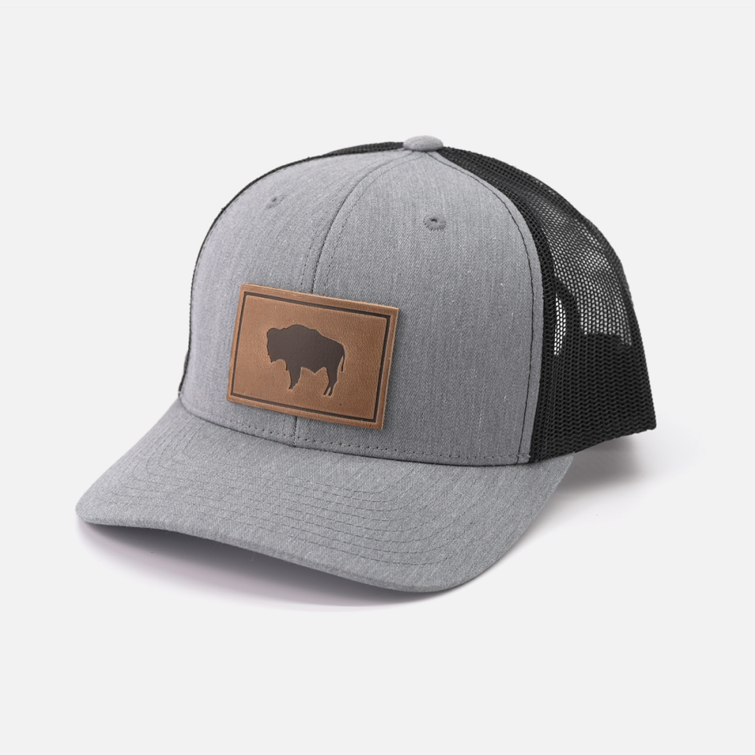 Buffalo Men's Hat | Leather Patch Trucker Hat