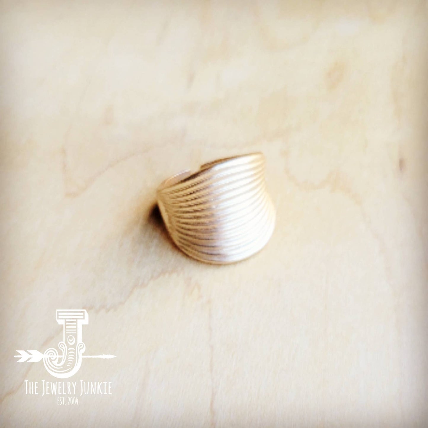 Matte Gold Electroplate Cuff Ring
