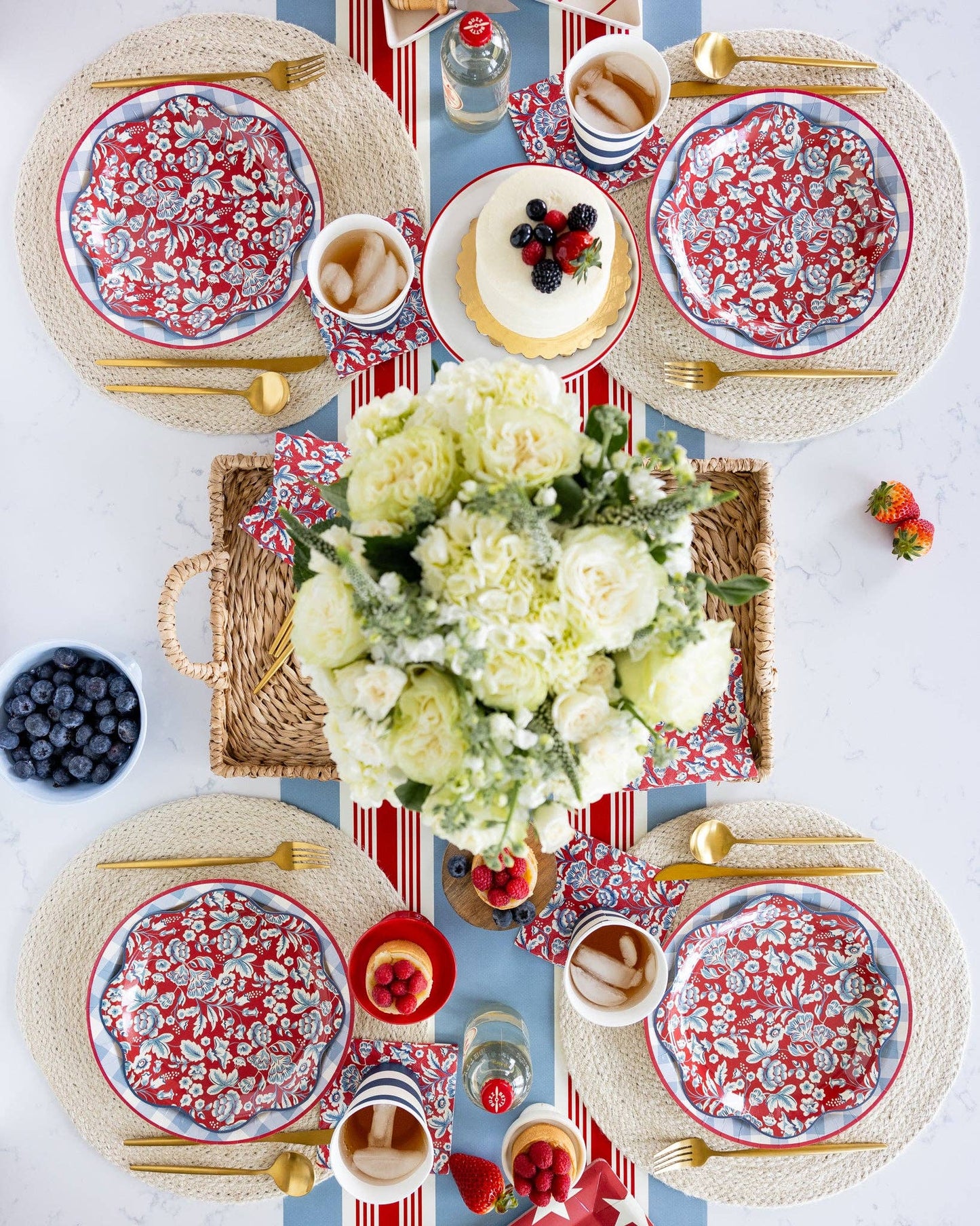 Floral Wave Paper Plate