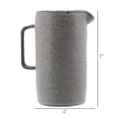 Ceramic Pitcher, - Lrg - Light Grey