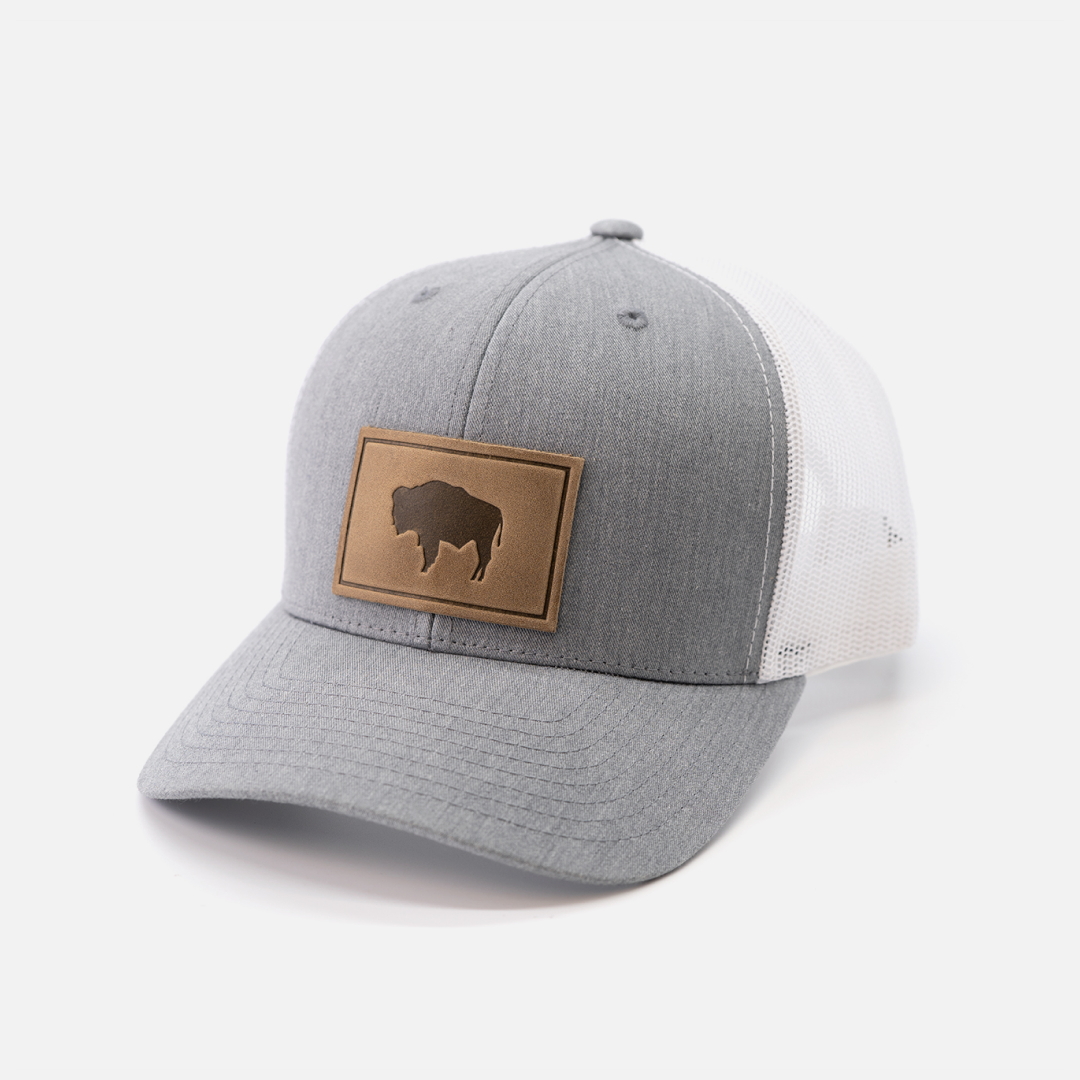 Buffalo Men's Hat | Leather Patch Trucker Hat