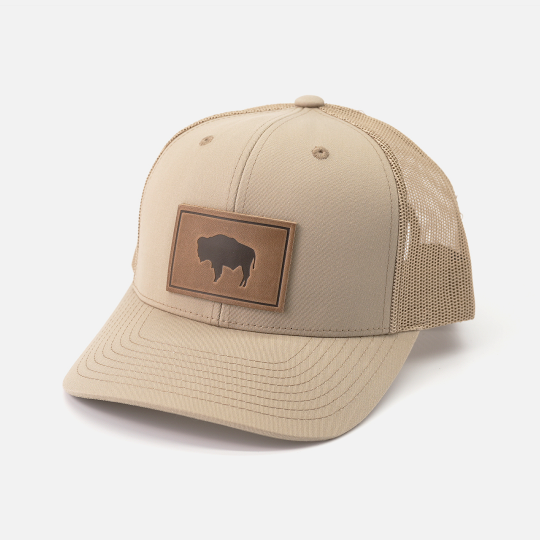 Buffalo Men's Hat | Leather Patch Trucker Hat