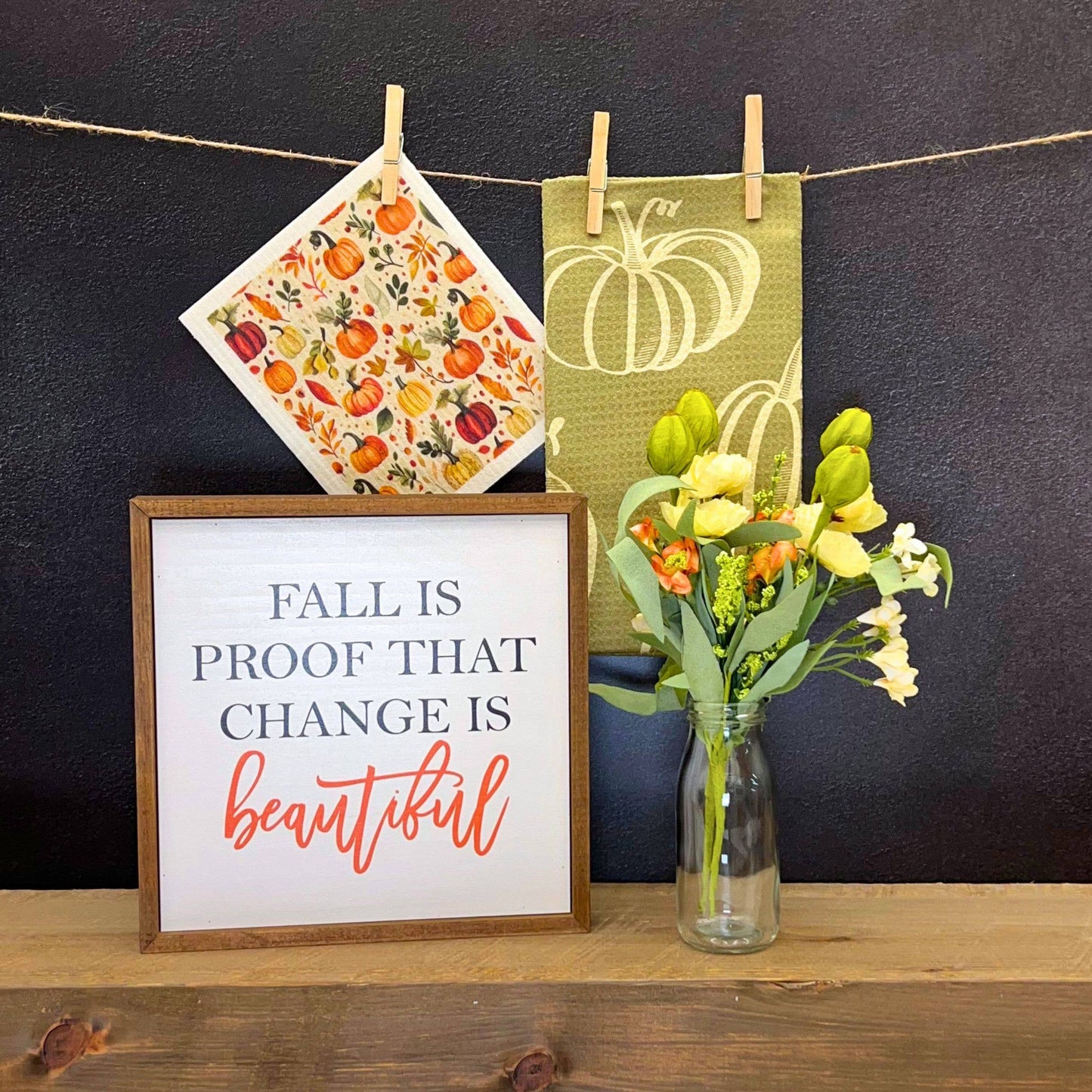 Pumpkins & Gourds Waffle Towels -