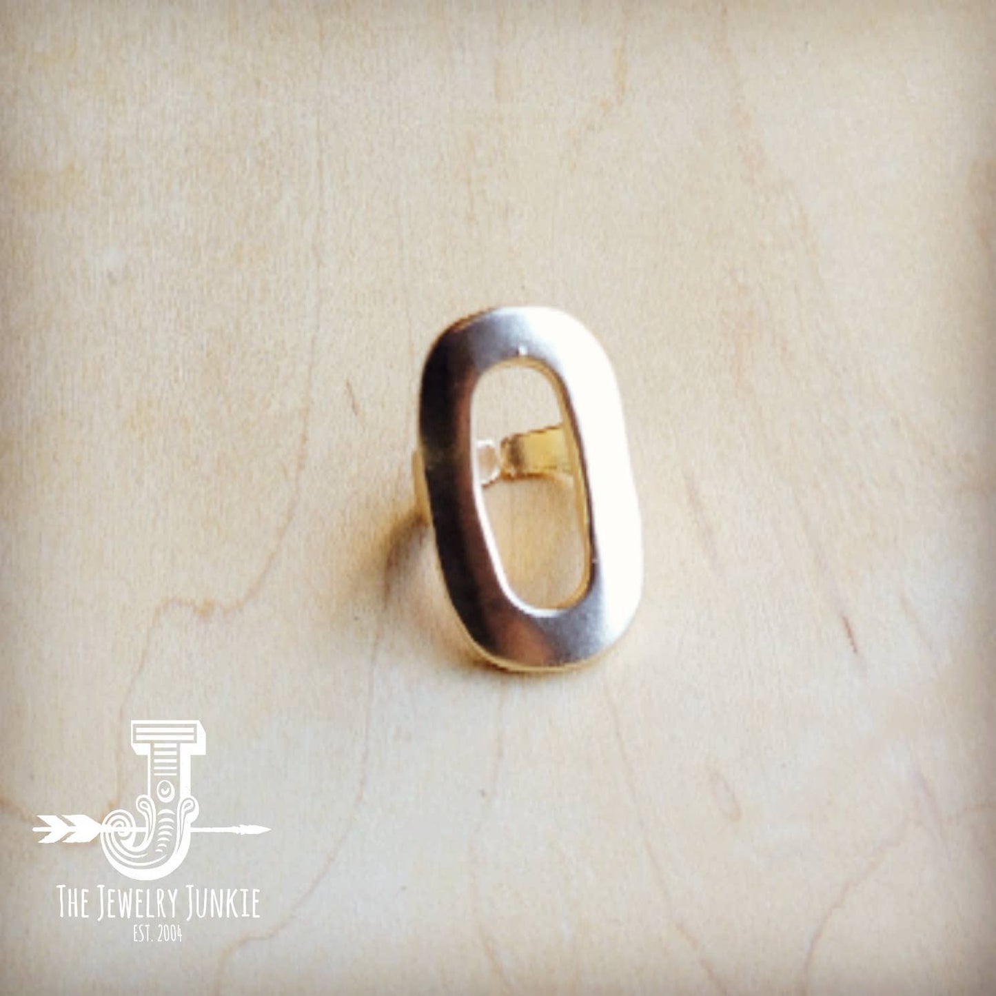 Matte Gold Electroplate Oval Rings