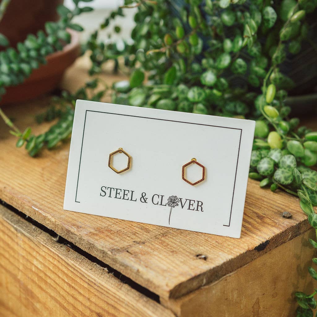 Hexagon Stud Earrings