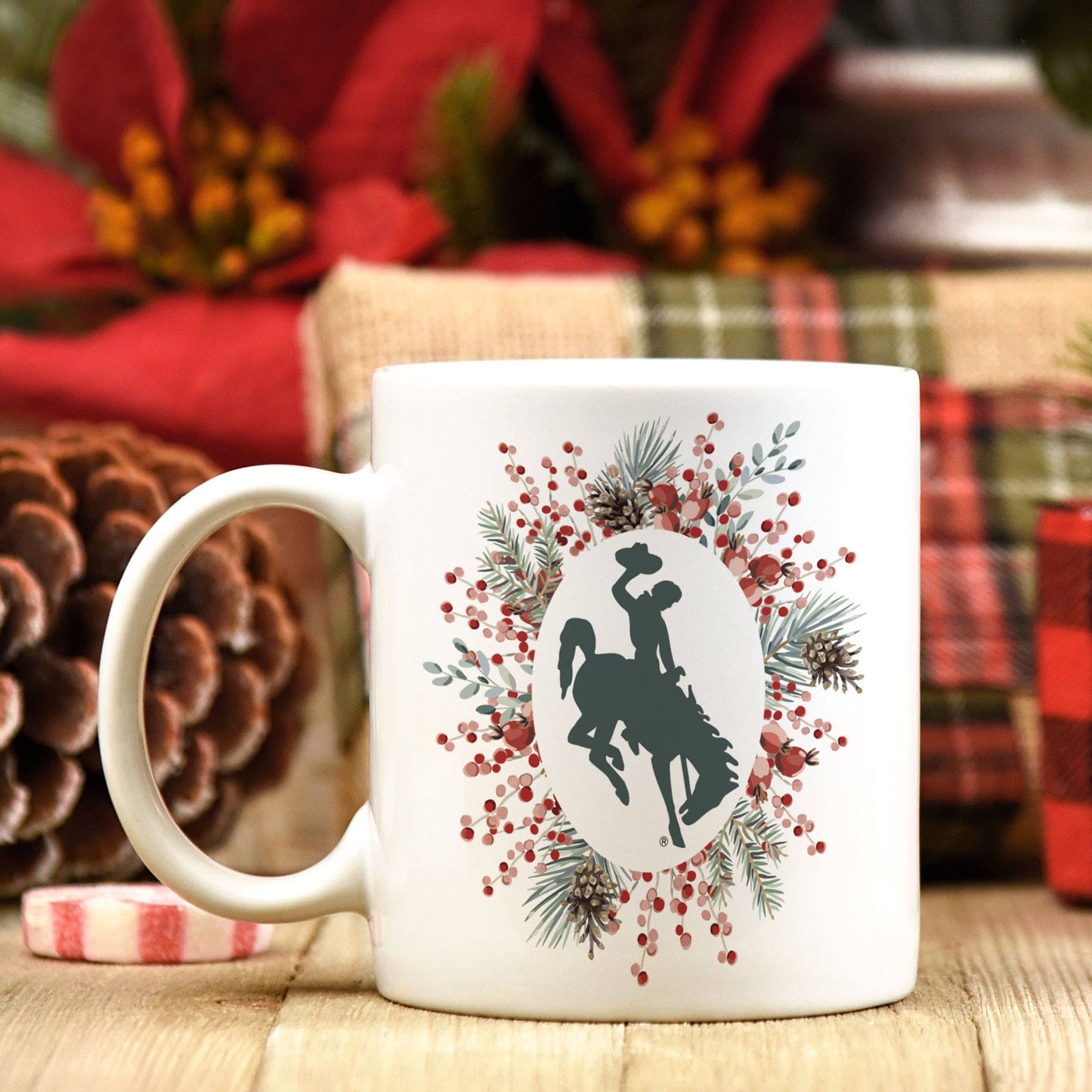 Wyoming Steamboat Pip Berry White Ceramic Mug