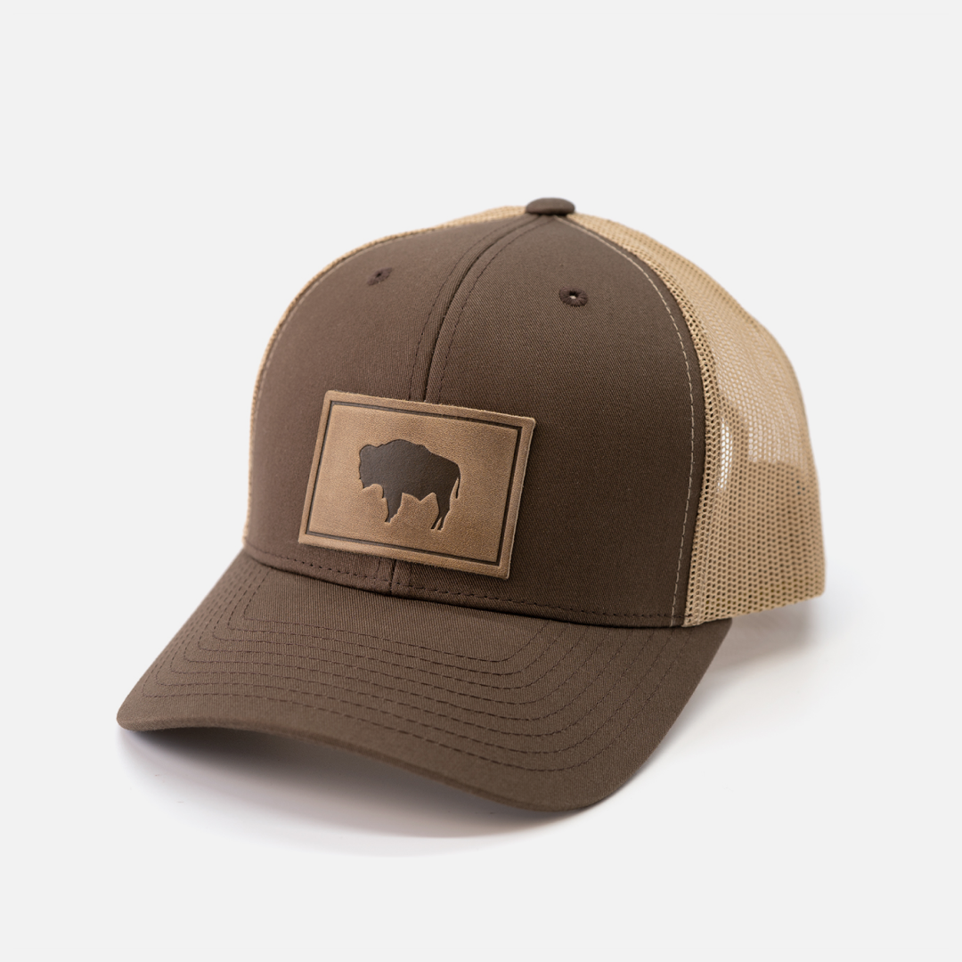 Buffalo Men's Hat | Leather Patch Trucker Hat