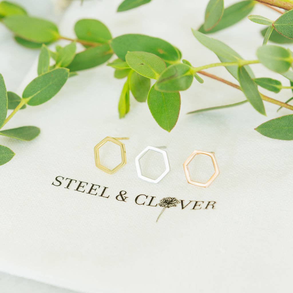Hexagon Stud Earrings