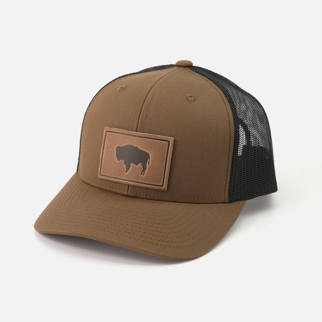 Buffalo Men's Hat | Leather Patch Trucker Hat
