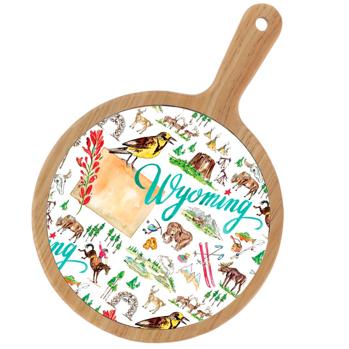 WY Bamboo & Ceramic Cheese Board