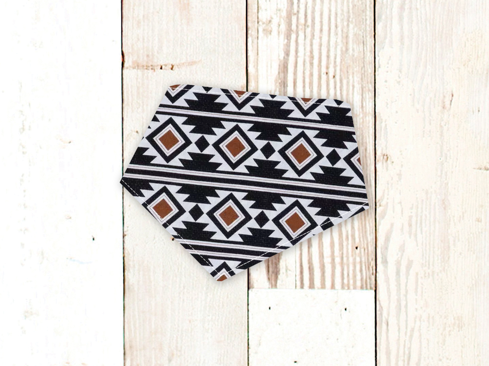 B&W Aztec Dog Bandana
