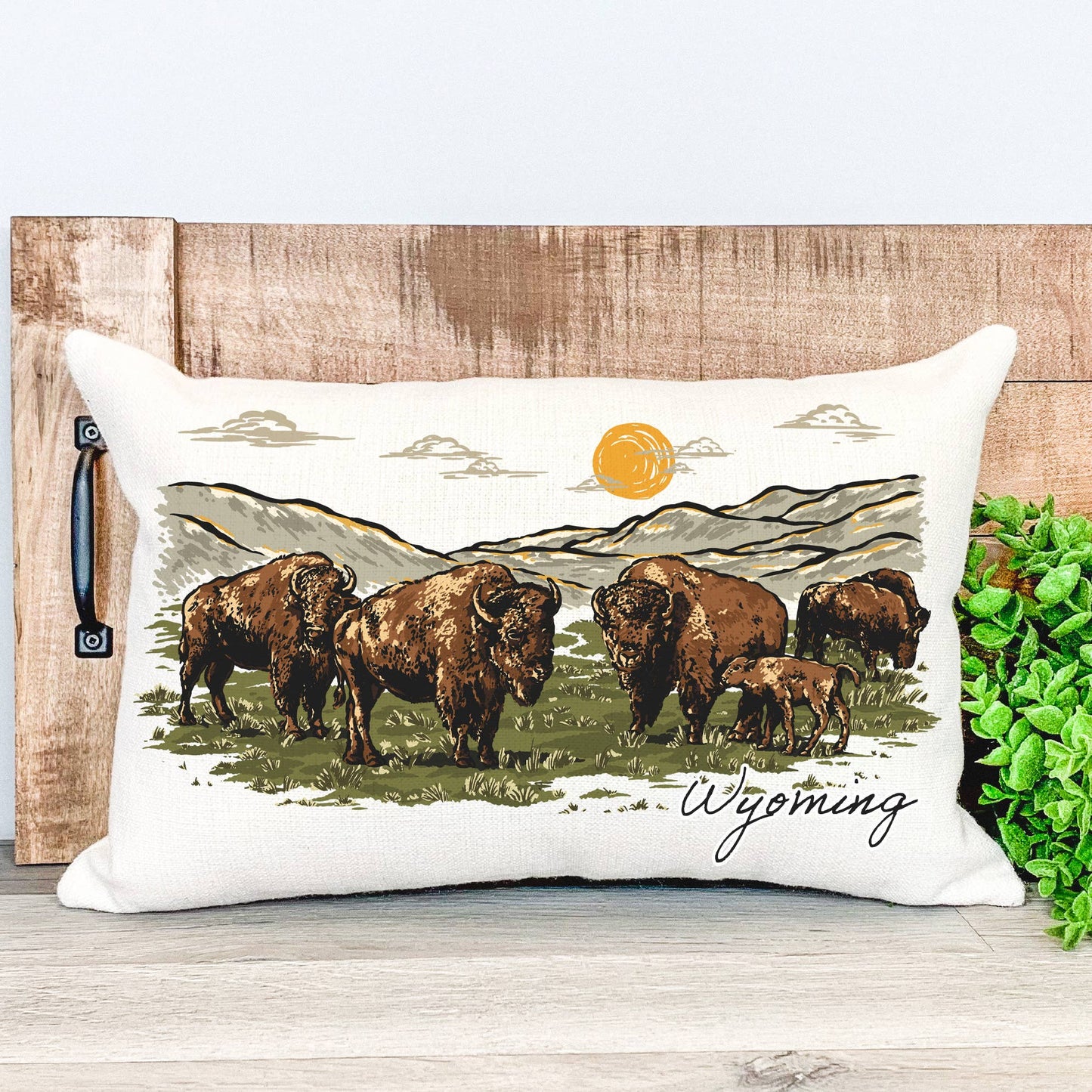 Bison Herd Pillow