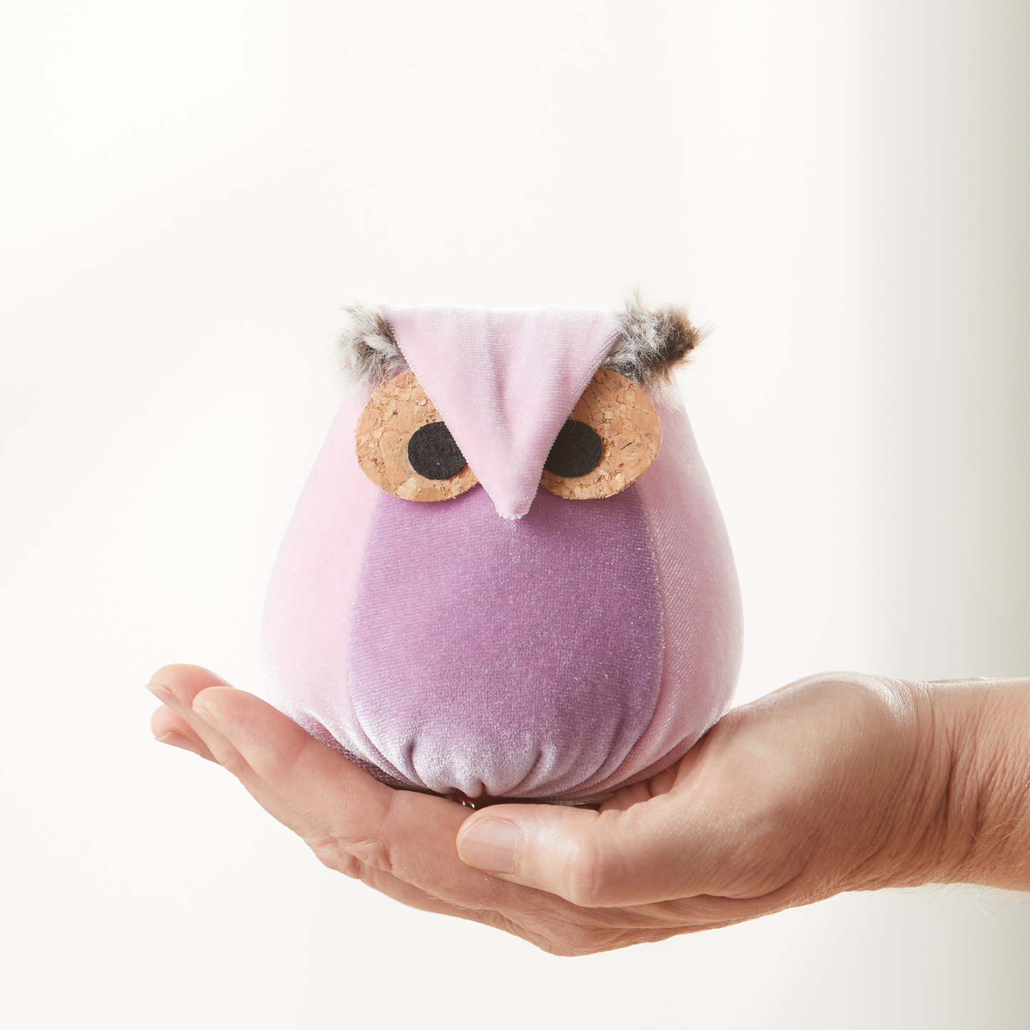 Whimsical velvet owls