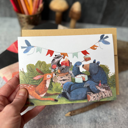 Bear-y Cake B-day Card