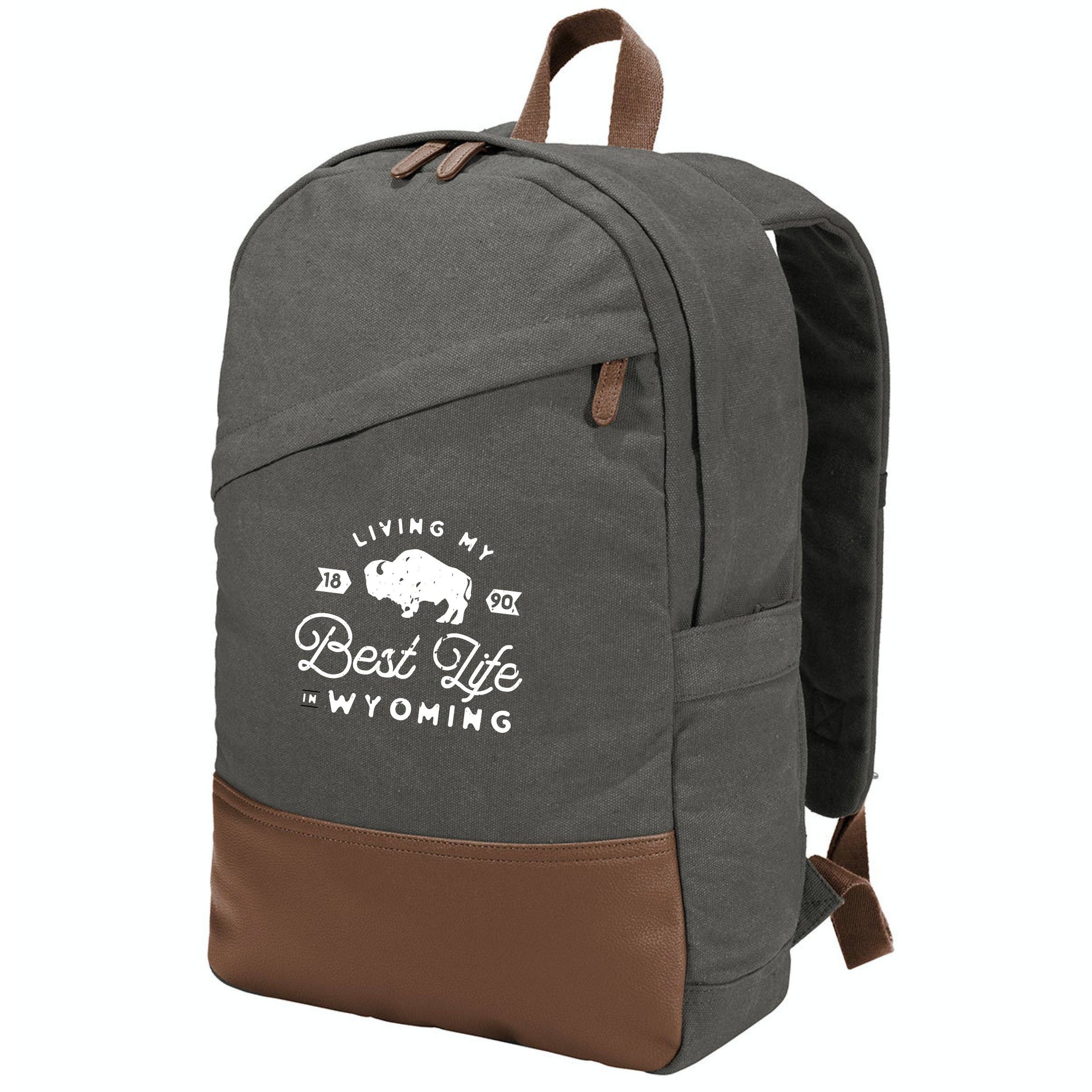 Living My Best life in Wyoming Cotton Canvas Backpack – Cora and Co