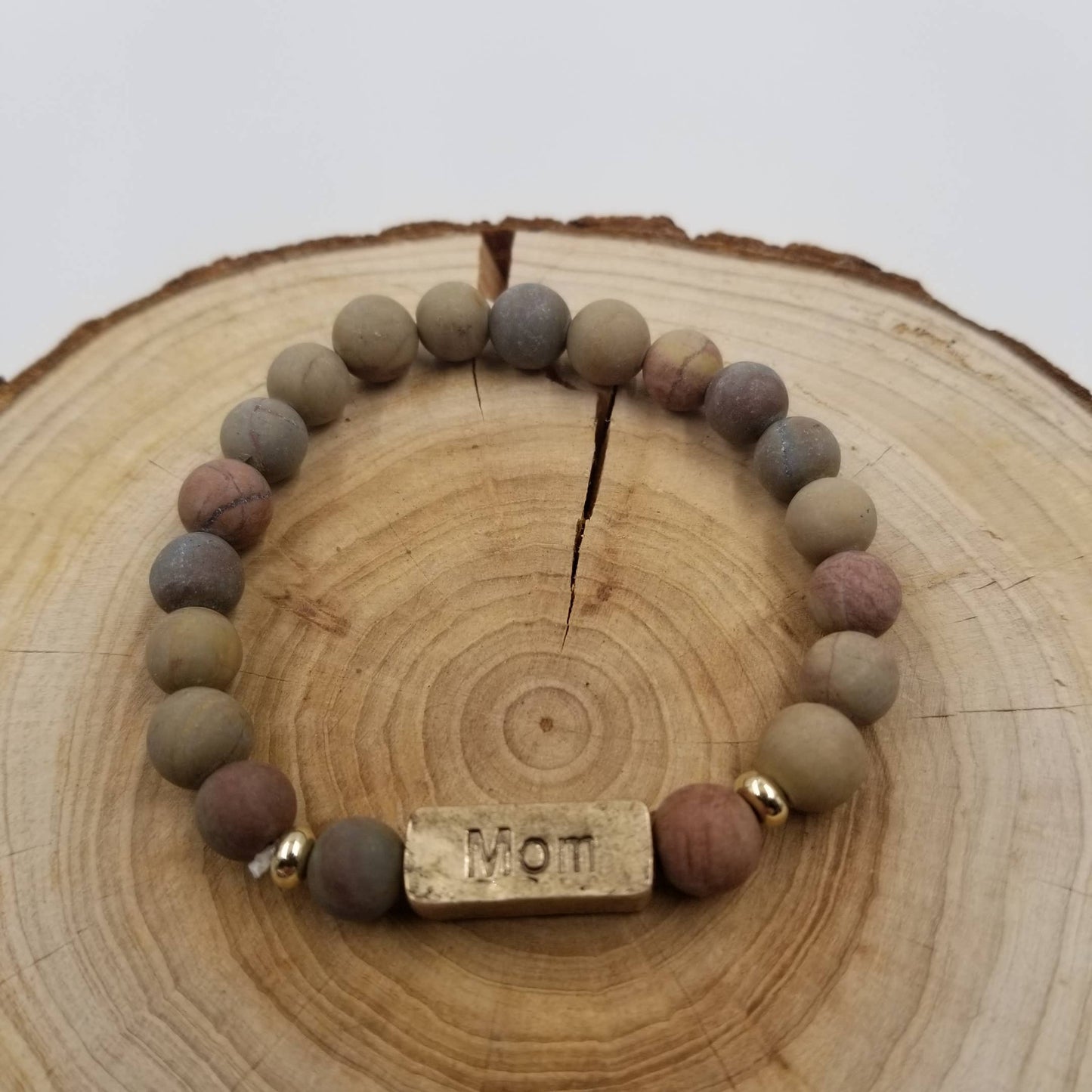 Stone Bracelet With MOM Label
