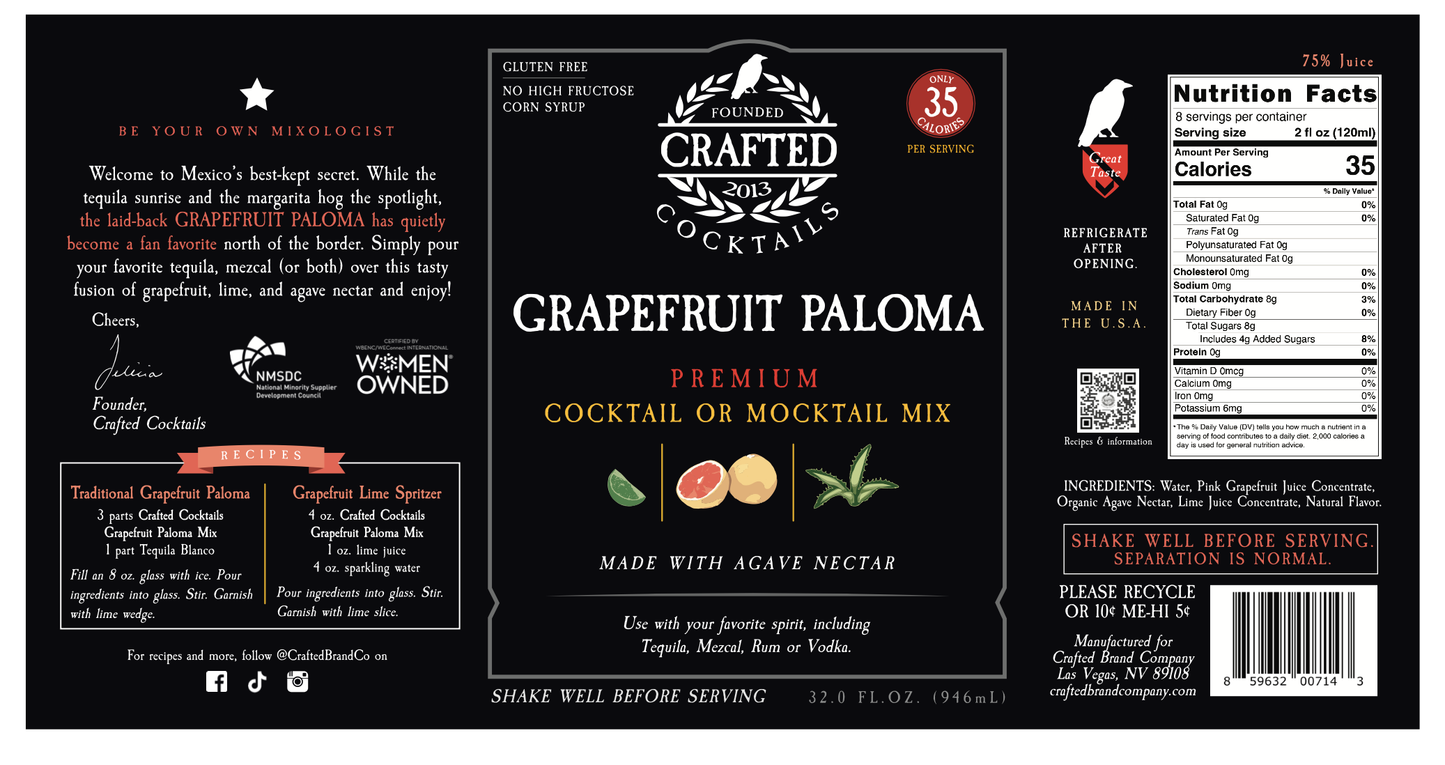 Grapefruit Paloma Cocktail Or Mocktail Mix