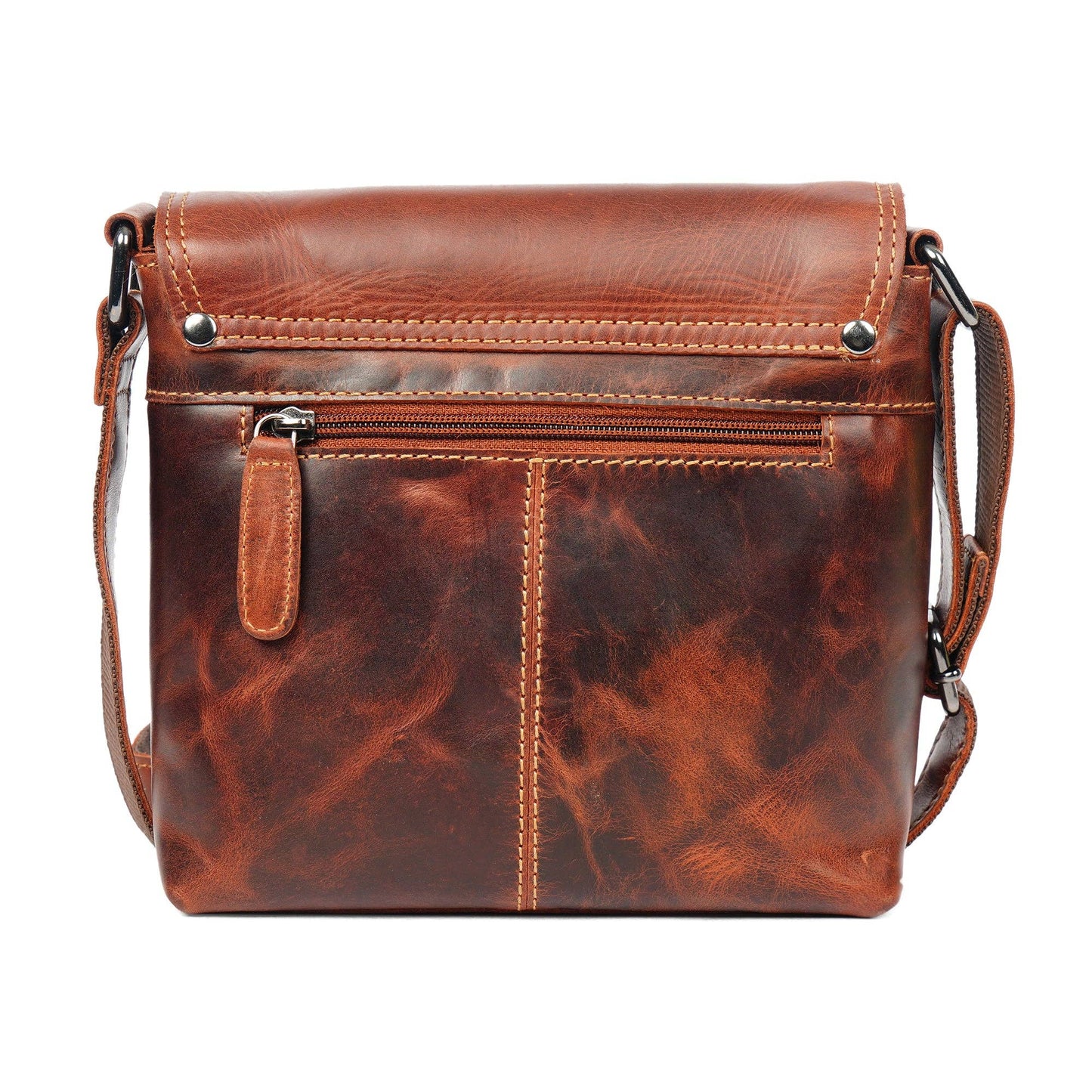 Metro Leather Crossbody Bag in Chestnut