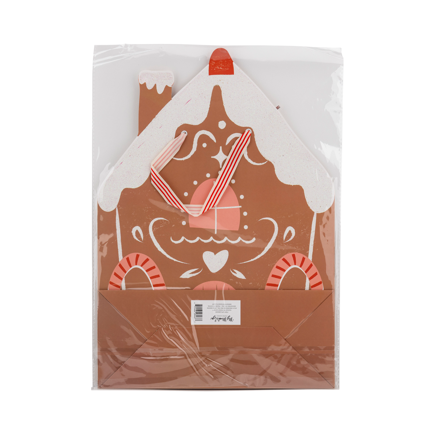 Shaped Gingerbread House Medium Gift Bag