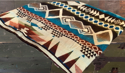 Turquoise and Brown Western Blanket - Desert Tones