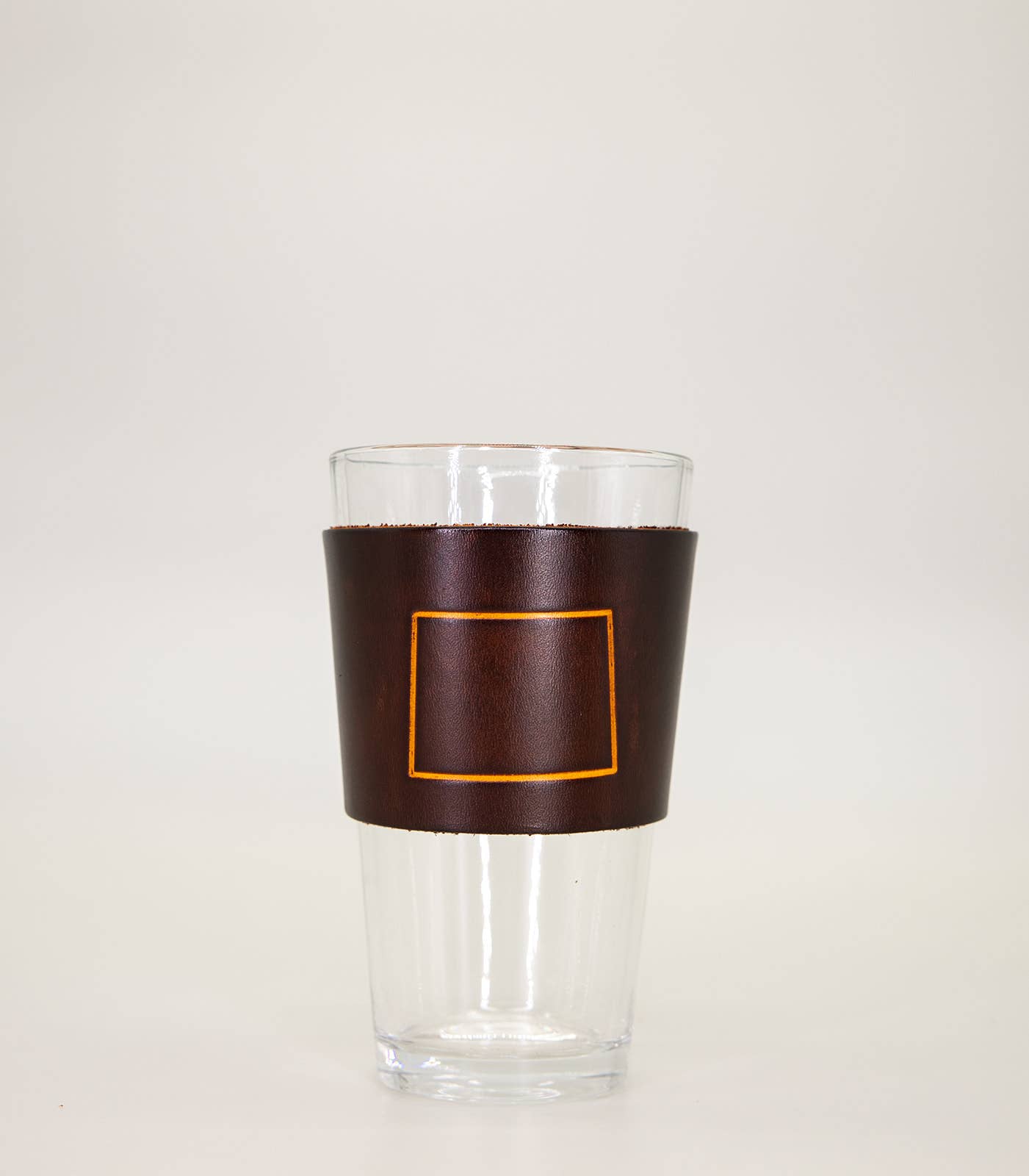 Leather Pint Glass - Wyoming State Outline